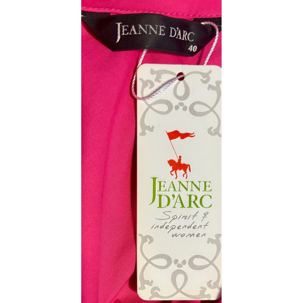 Jeanne D'Arc Tunic Top Women 40 Fuchsia Pink New Embellished‎ Mesh Pocket Italy - Picture 4 of 4